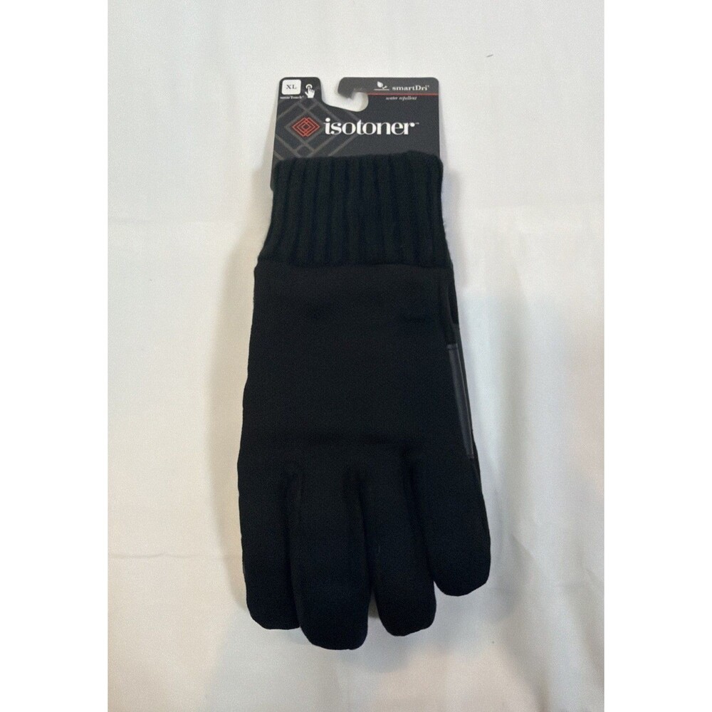 Isotoner Men's Size X-Large Color Black Smart Touch/Dri Water Resistant Gloves